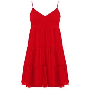 Naked Zebra Tier's to Never Growing Up Mini Dress Red Size Medium NWT